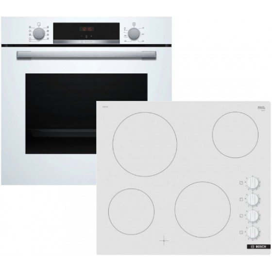 Bosch HBA534BW3 + PKE612CA2E Σετ Εντοιχισμού 71lt A+ Λευκό
